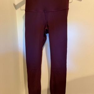 Lululemon Wunder Under high-rise tight 28” red merlot Size 4
